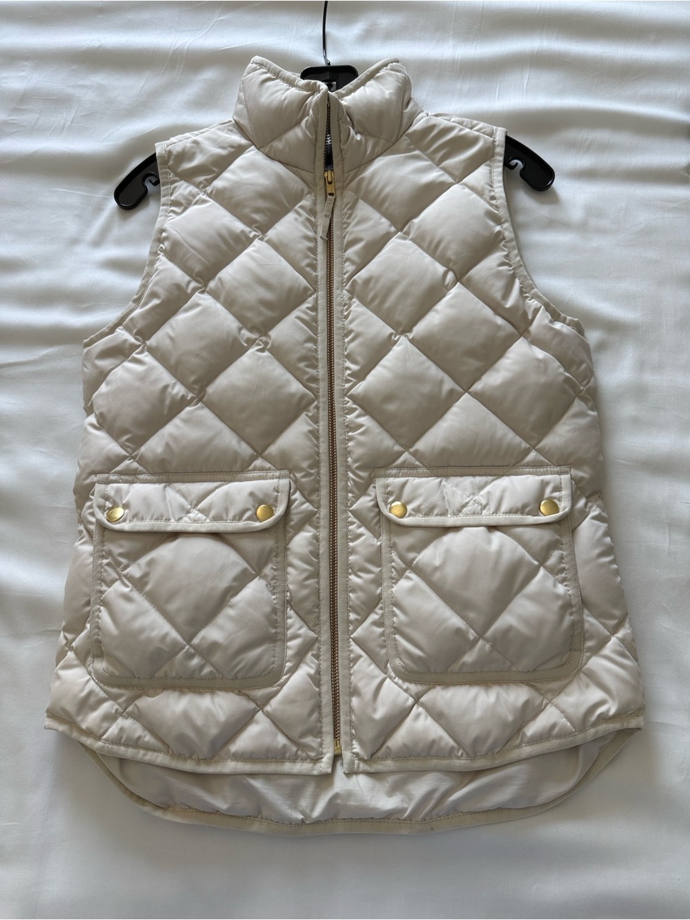 Cream J Crew Puffer Vest